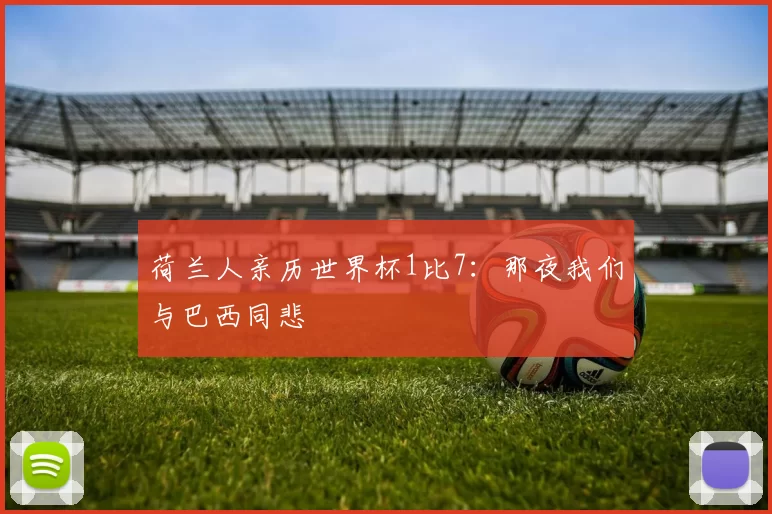荷兰人亲历世界杯1比7:那夜我们与巴西同悲